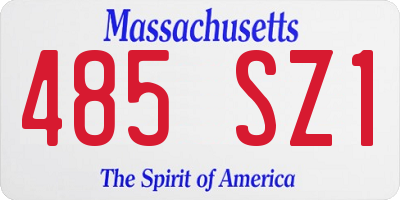 MA license plate 485SZ1