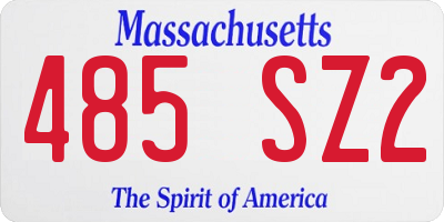 MA license plate 485SZ2