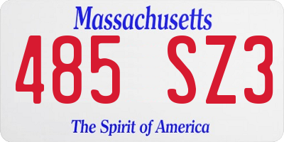 MA license plate 485SZ3