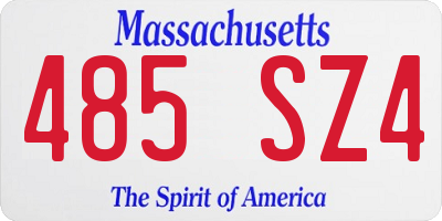 MA license plate 485SZ4