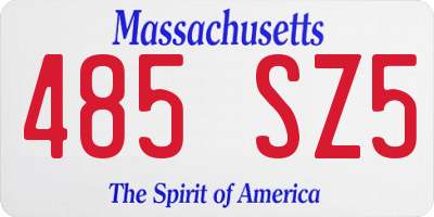 MA license plate 485SZ5