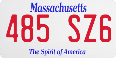 MA license plate 485SZ6