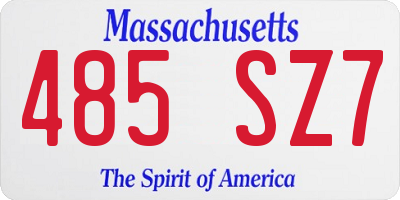 MA license plate 485SZ7