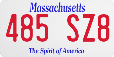 MA license plate 485SZ8