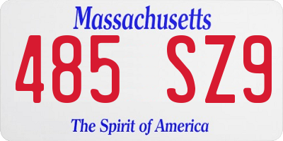 MA license plate 485SZ9