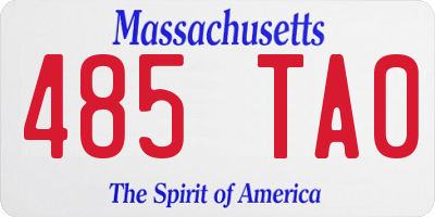 MA license plate 485TA0
