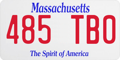 MA license plate 485TB0