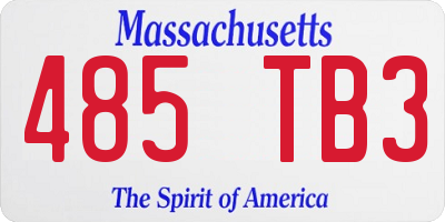 MA license plate 485TB3