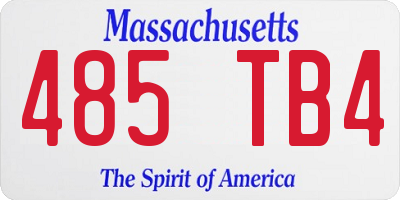 MA license plate 485TB4