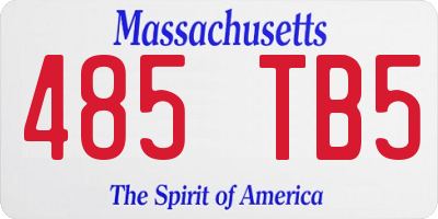 MA license plate 485TB5