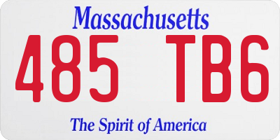 MA license plate 485TB6