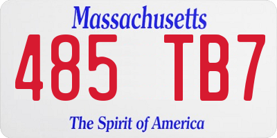 MA license plate 485TB7