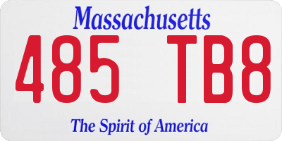 MA license plate 485TB8
