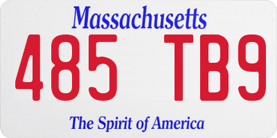 MA license plate 485TB9