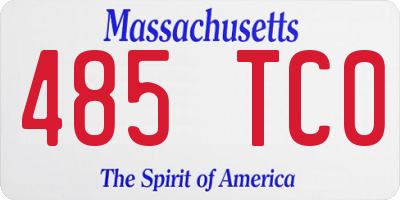 MA license plate 485TC0