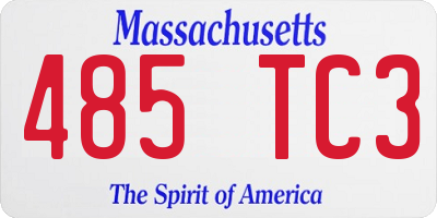 MA license plate 485TC3