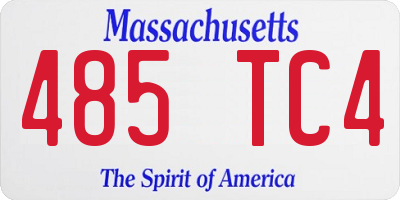 MA license plate 485TC4