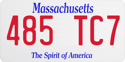 MA license plate 485TC7