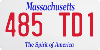 MA license plate 485TD1