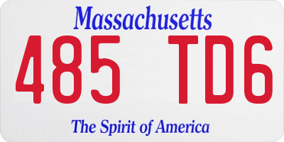 MA license plate 485TD6