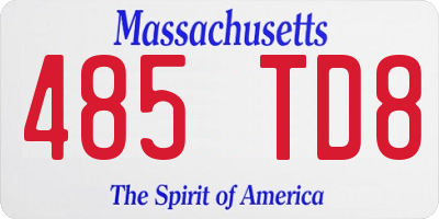 MA license plate 485TD8