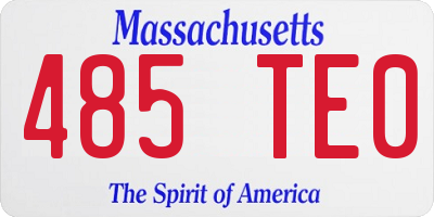 MA license plate 485TE0