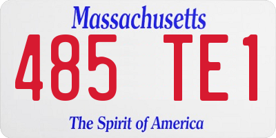 MA license plate 485TE1