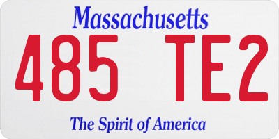 MA license plate 485TE2