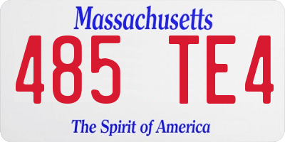 MA license plate 485TE4