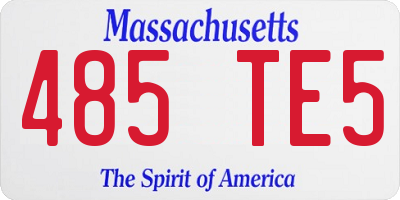 MA license plate 485TE5