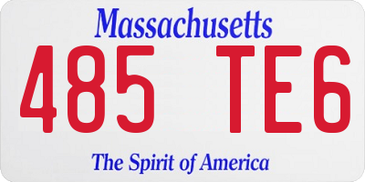 MA license plate 485TE6
