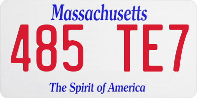 MA license plate 485TE7