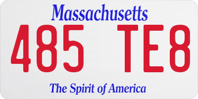 MA license plate 485TE8