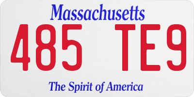 MA license plate 485TE9