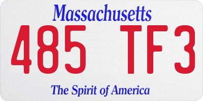 MA license plate 485TF3