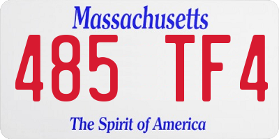 MA license plate 485TF4