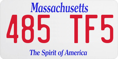 MA license plate 485TF5