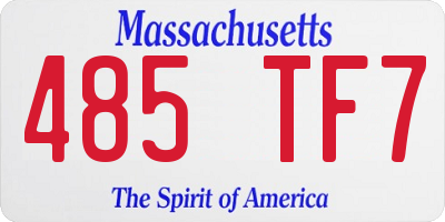 MA license plate 485TF7