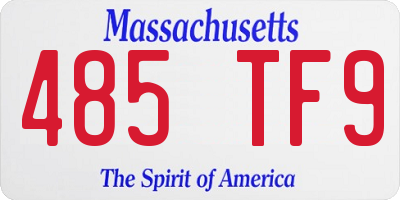 MA license plate 485TF9