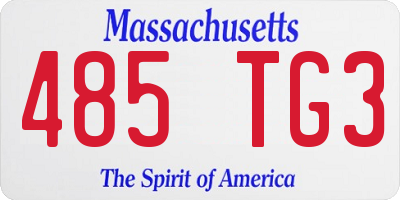 MA license plate 485TG3