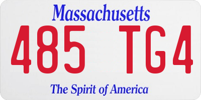 MA license plate 485TG4