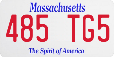 MA license plate 485TG5