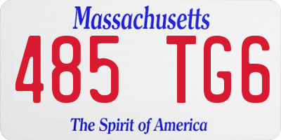 MA license plate 485TG6
