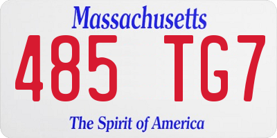 MA license plate 485TG7