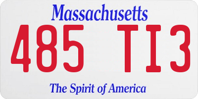 MA license plate 485TI3