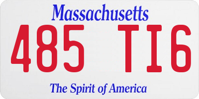 MA license plate 485TI6