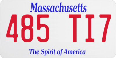 MA license plate 485TI7