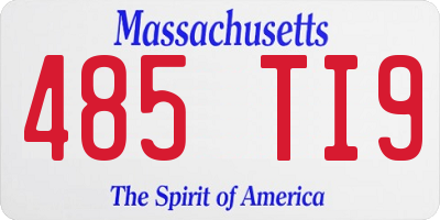 MA license plate 485TI9