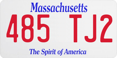 MA license plate 485TJ2