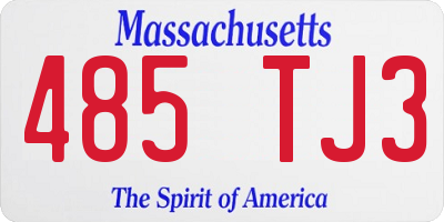 MA license plate 485TJ3